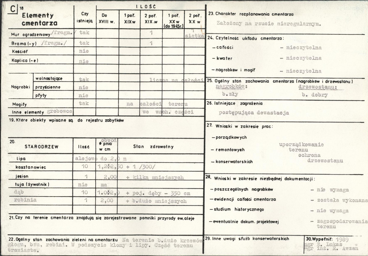 Karta cmentarza, skan nr 2