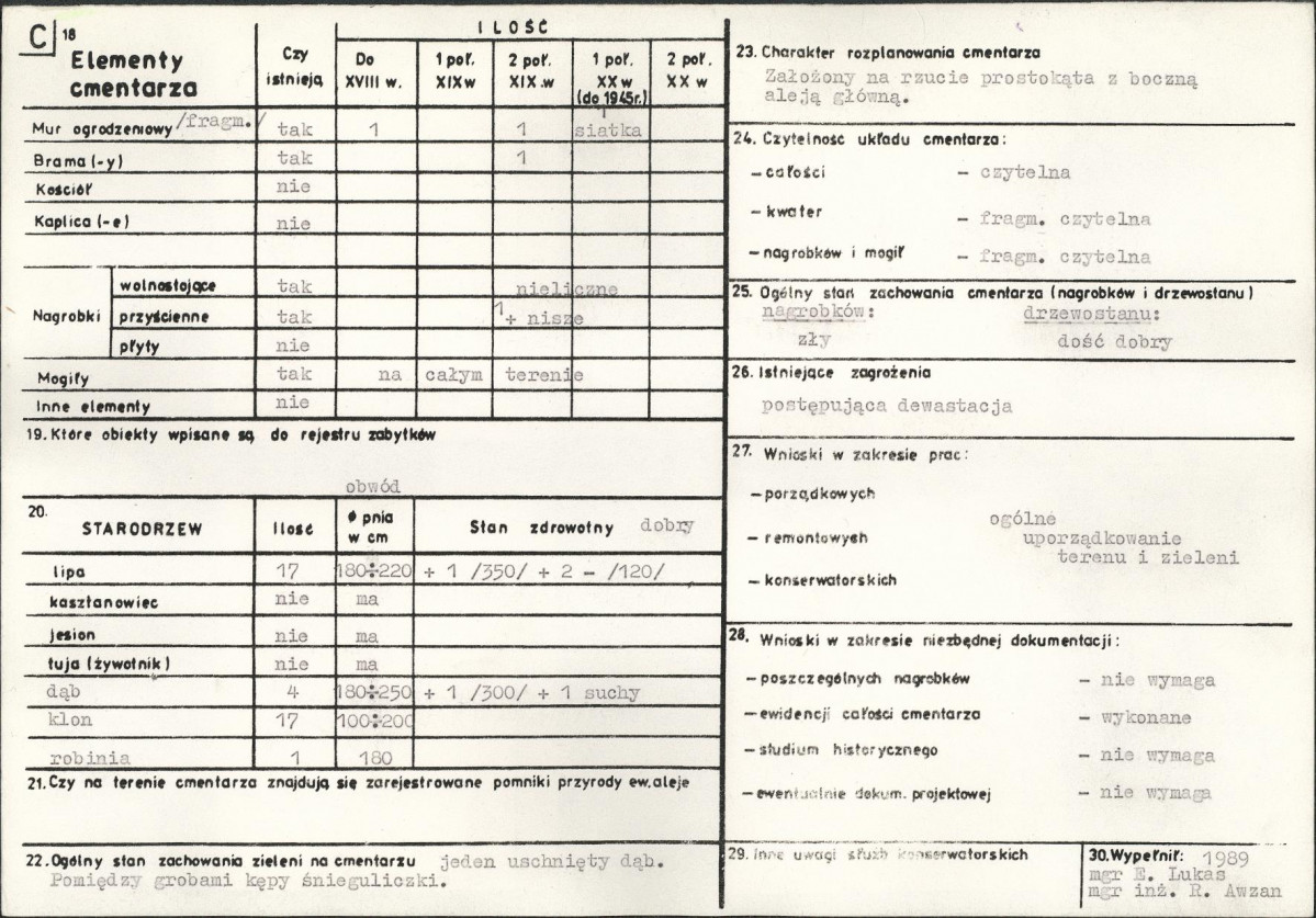 Karta cmentarza, skan nr 2