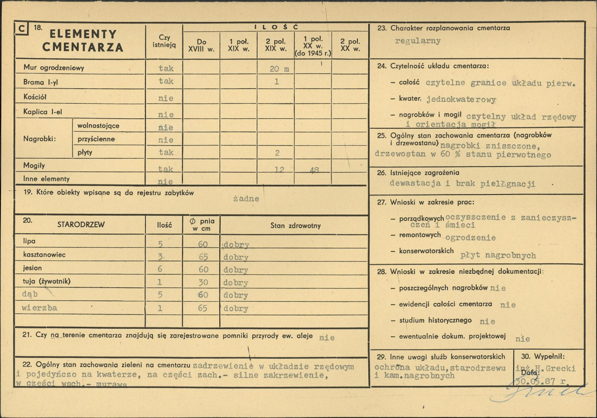 Karta cmentarza, skan nr 2