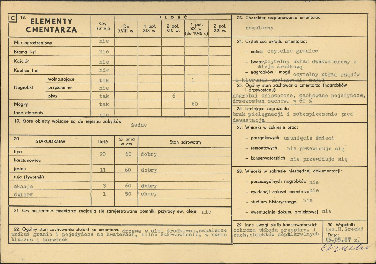 Karta cmentarza, skan nr 2