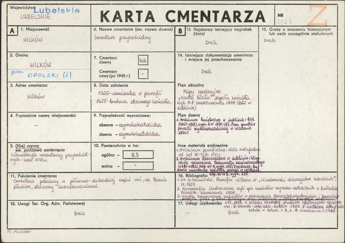 Karta cmentarza, skan nr 1