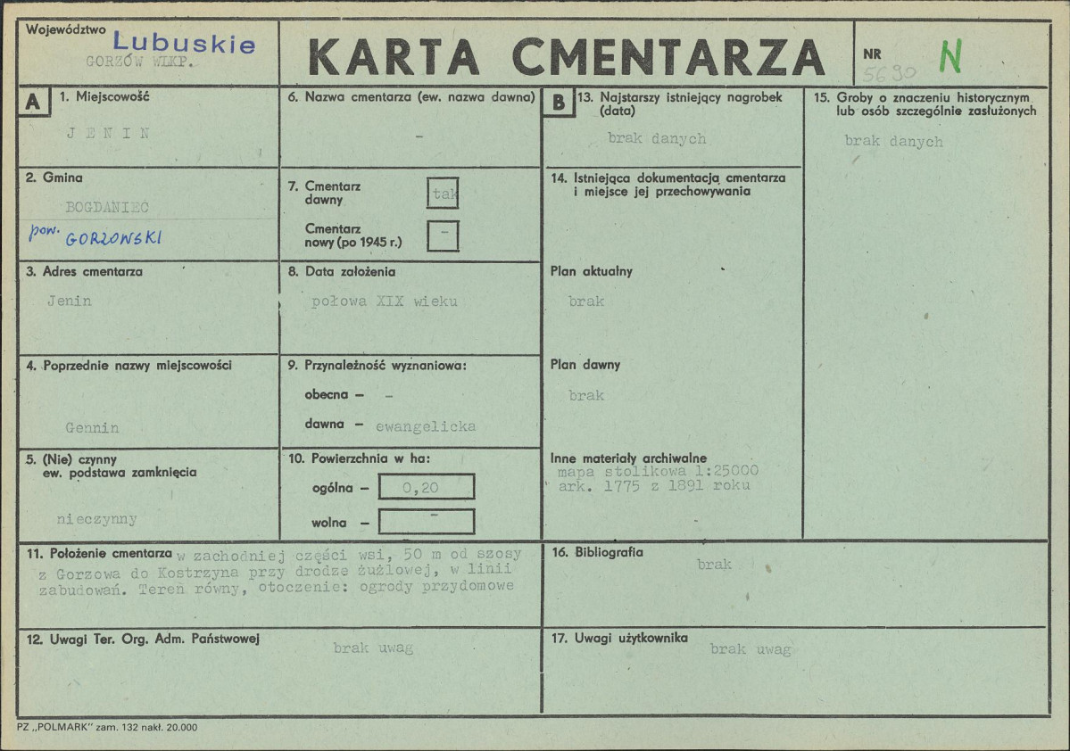 Karta cmentarza, skan nr 1