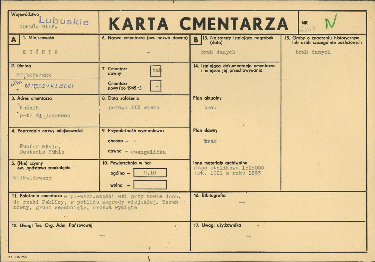 Karta cmentarza, skan nr 1