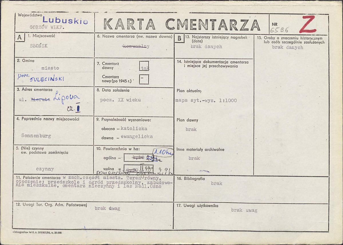 Karta cmentarza, skan nr 1