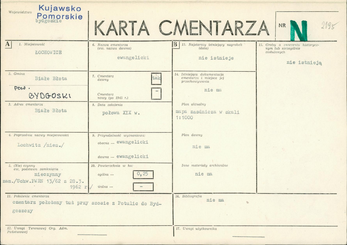 KC - Karta cmentarza, skan nr 1