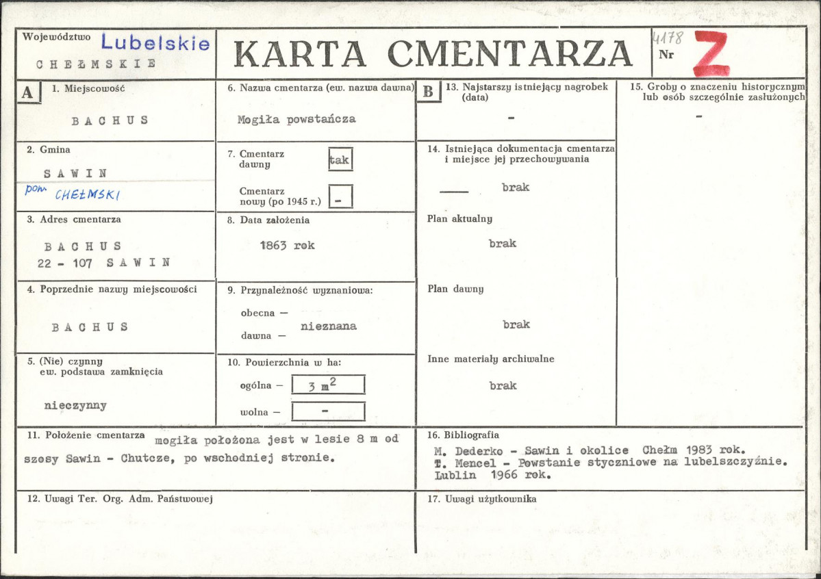 KC - Karta cmentarza, skan nr 1