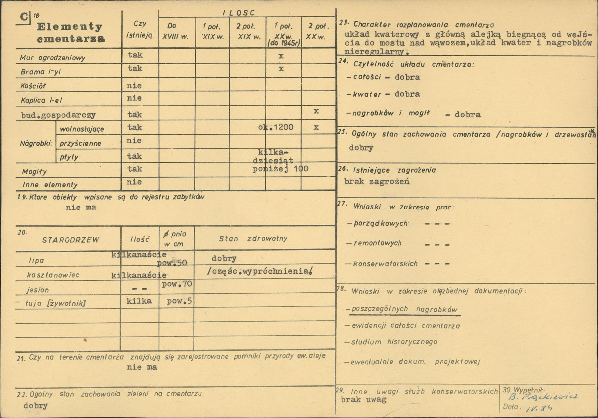 KC - Karta cmentarza, skan nr 2