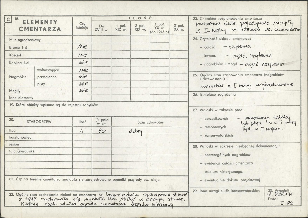 KC - Karta cmentarza, skan nr 2