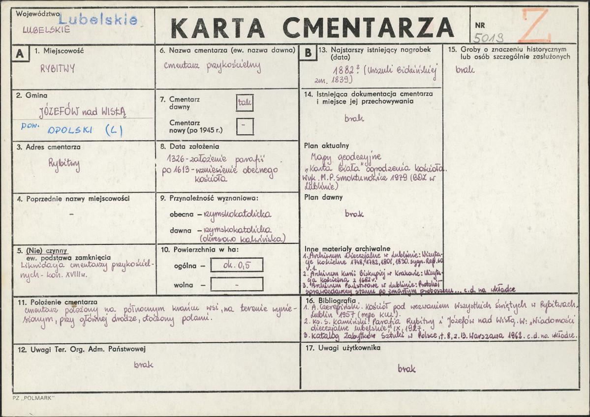 Karta cmentarza, skan nr 1