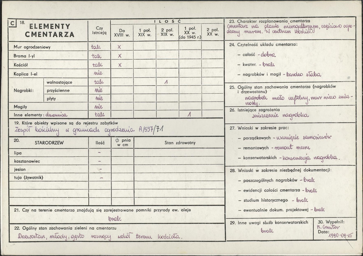 Karta cmentarza, skan nr 2