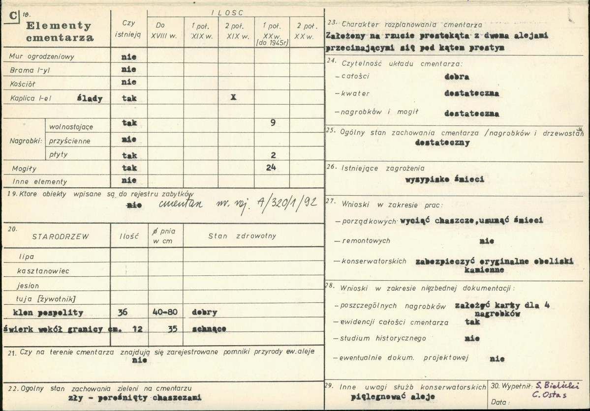 KC - Karta cmentarza, skan nr 2