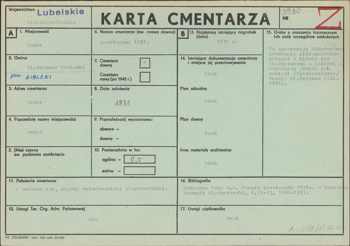 Karta cmentarza, skan nr 1