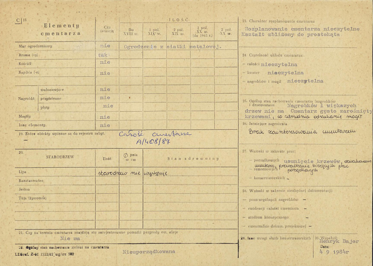 KC - Karta cmentarza, skan nr 2