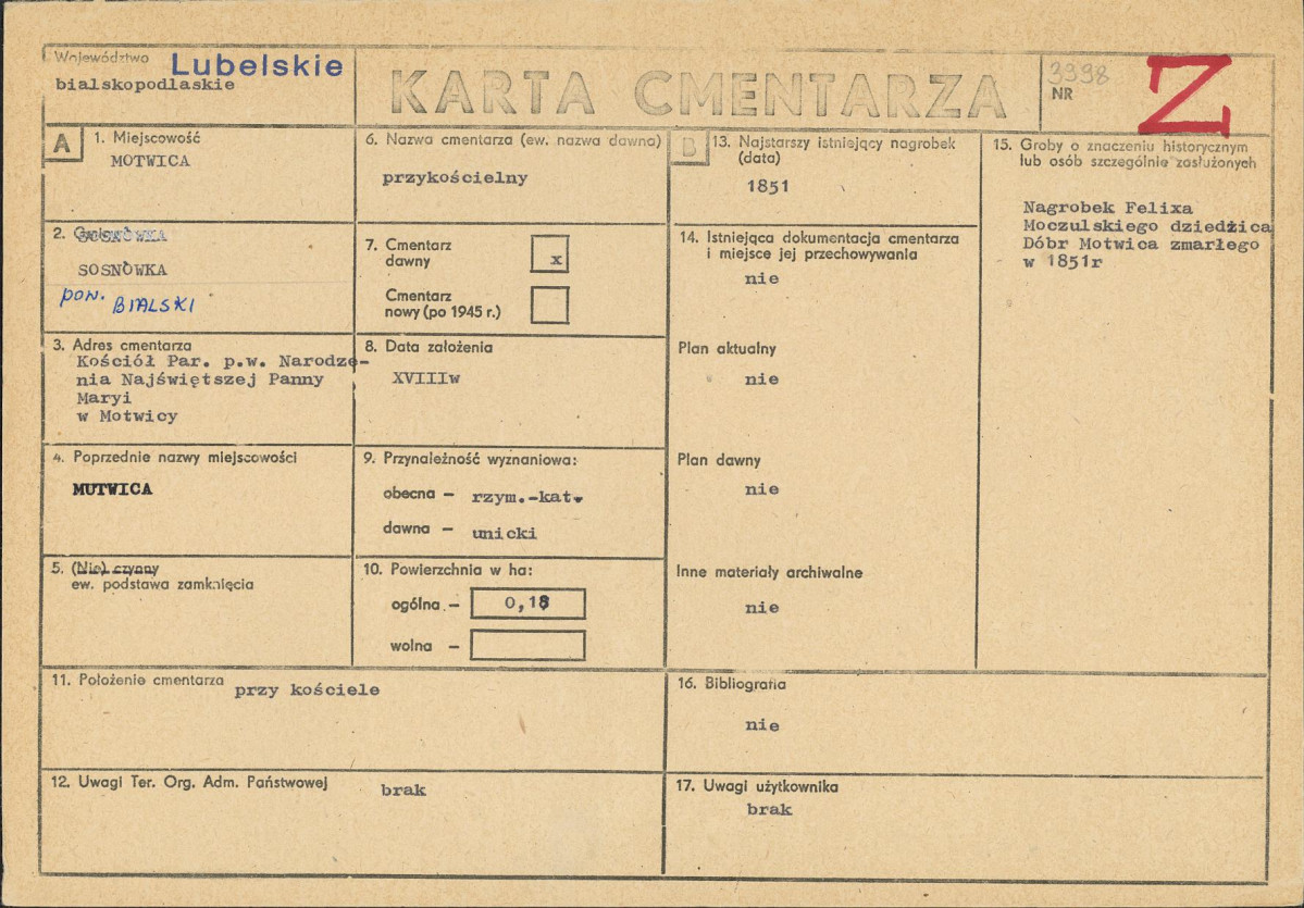 Karta cmentarza, skan nr 1