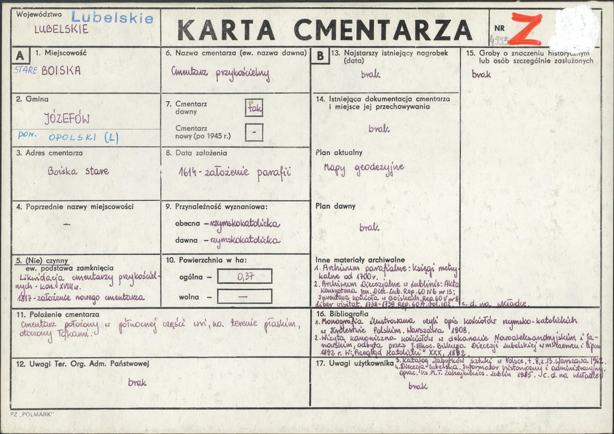 Karta cmentarza, skan nr 1