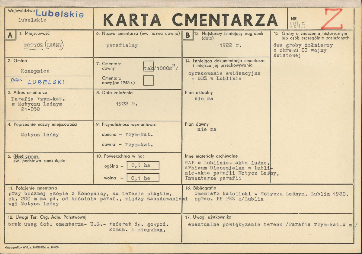 Karta cmentarza, skan nr 1