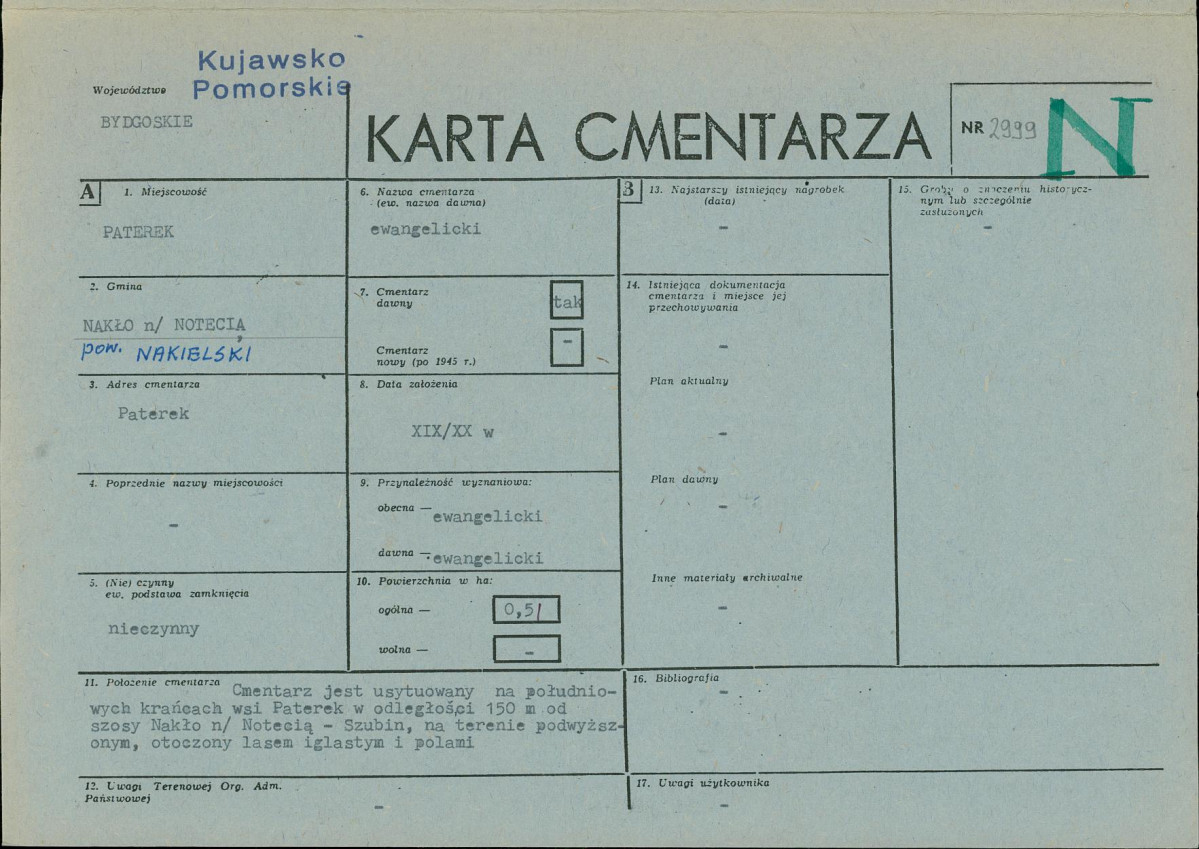 KC - Karta cmentarza, skan nr 1