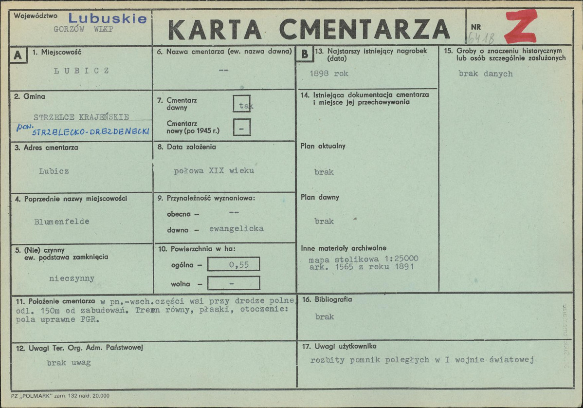 Karta cmentarza, skan nr 1
