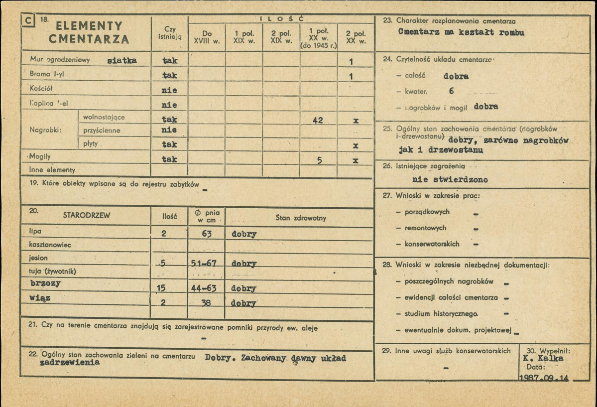 KC - Karta cmentarza, skan nr 2