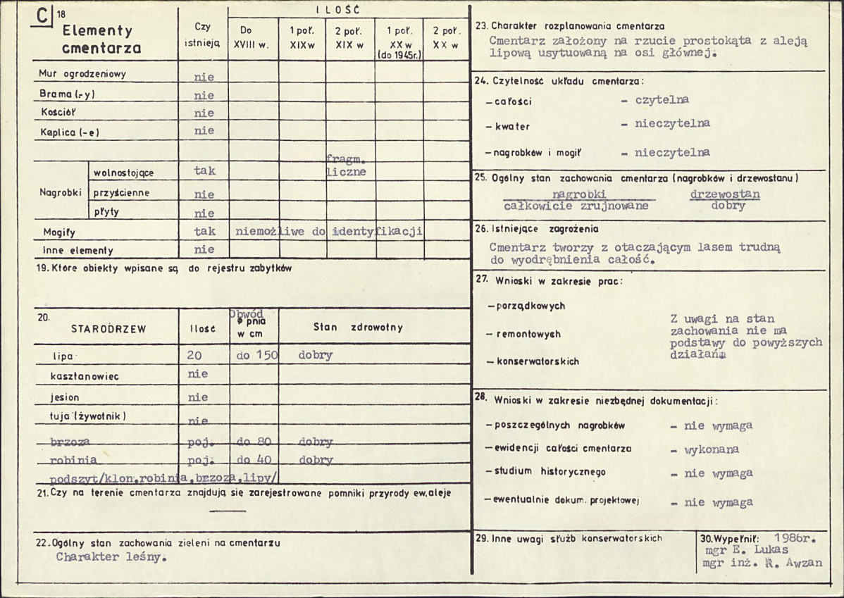 Karta cmentarza, skan nr 2