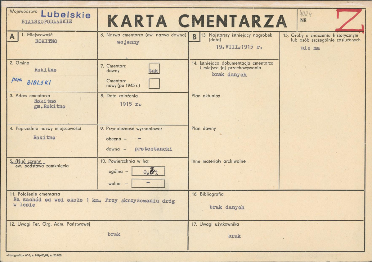 Karta cmentarza, skan nr 1