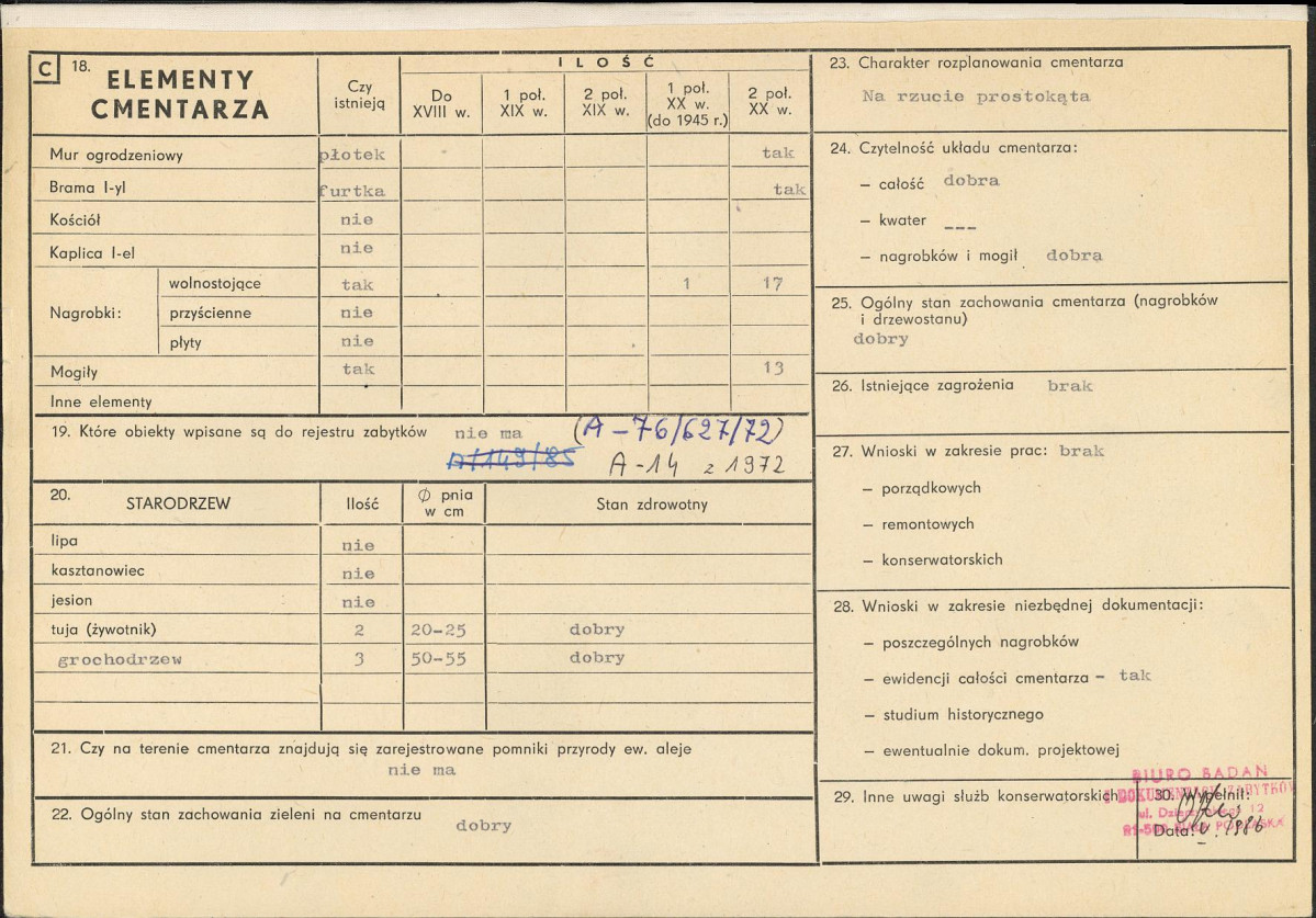Karta cmentarza, skan nr 2