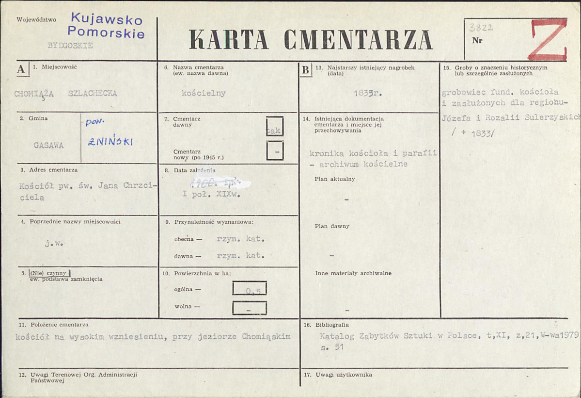 KC - Karta cmentarza, skan nr 1