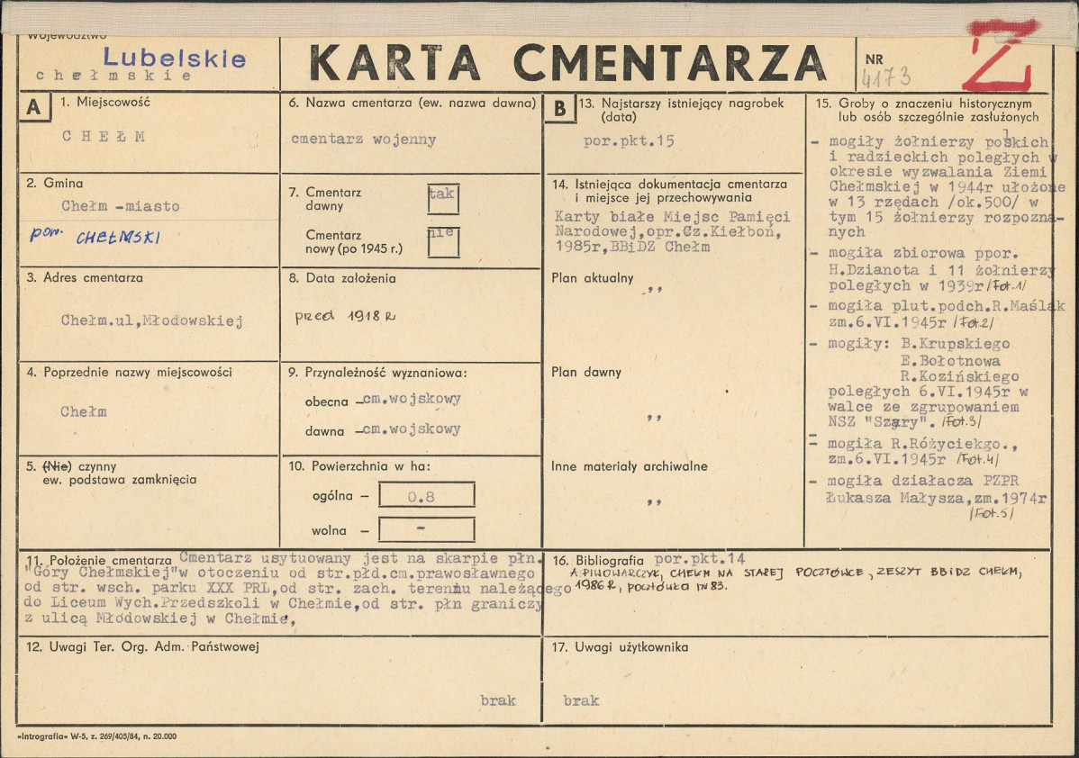 Karta cmentarza, skan nr 1