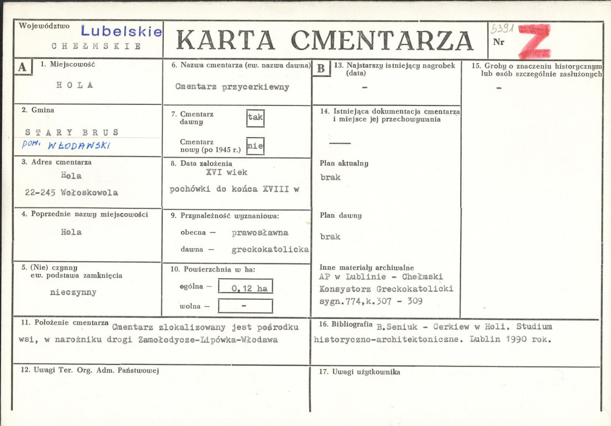 Karta cmentarza, skan nr 1