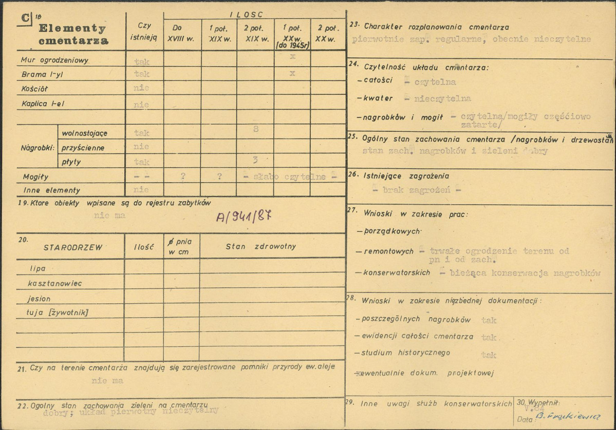 KC - Karta cmentarza, skan nr 2