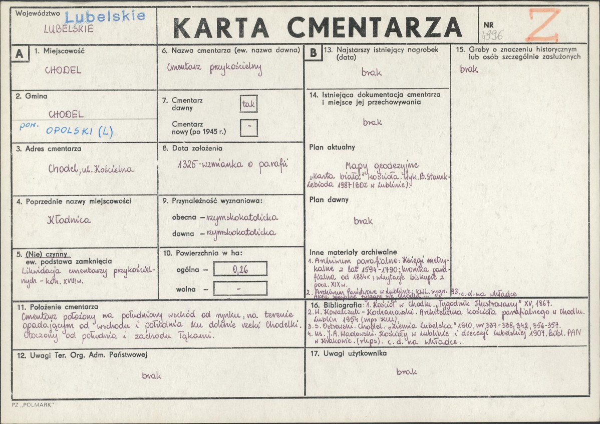 Karta cmentarza, skan nr 1