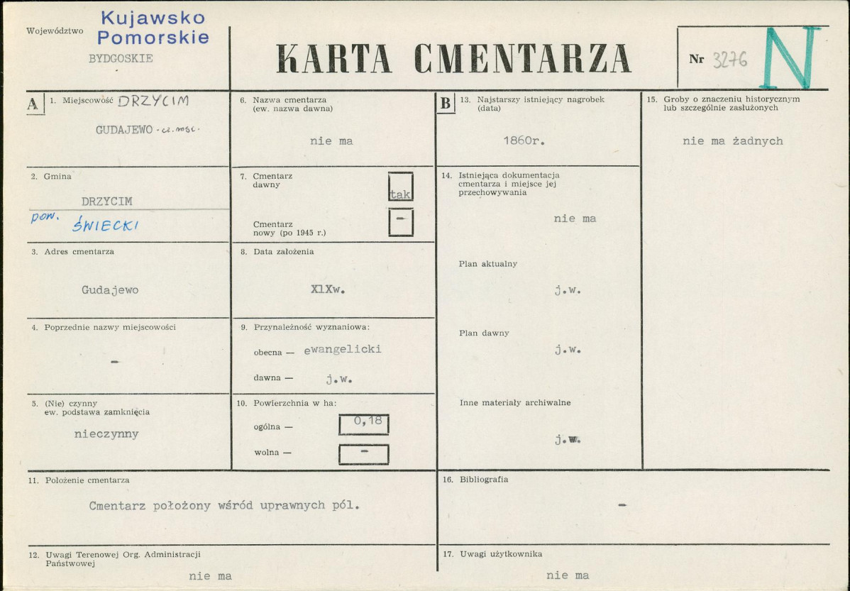 KC - Karta cmentarza, skan nr 1