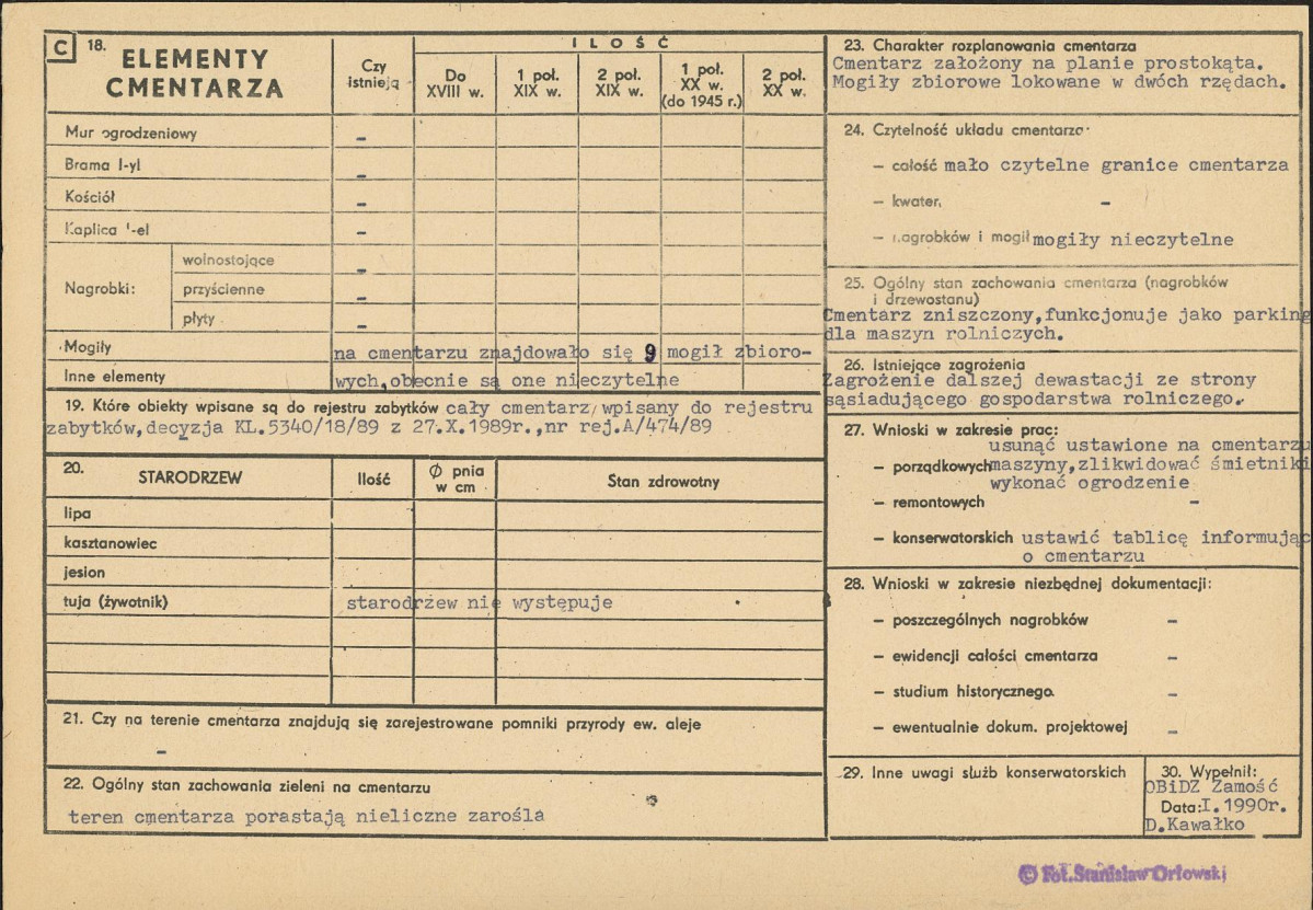 KC - Karta cmentarza, skan nr 2