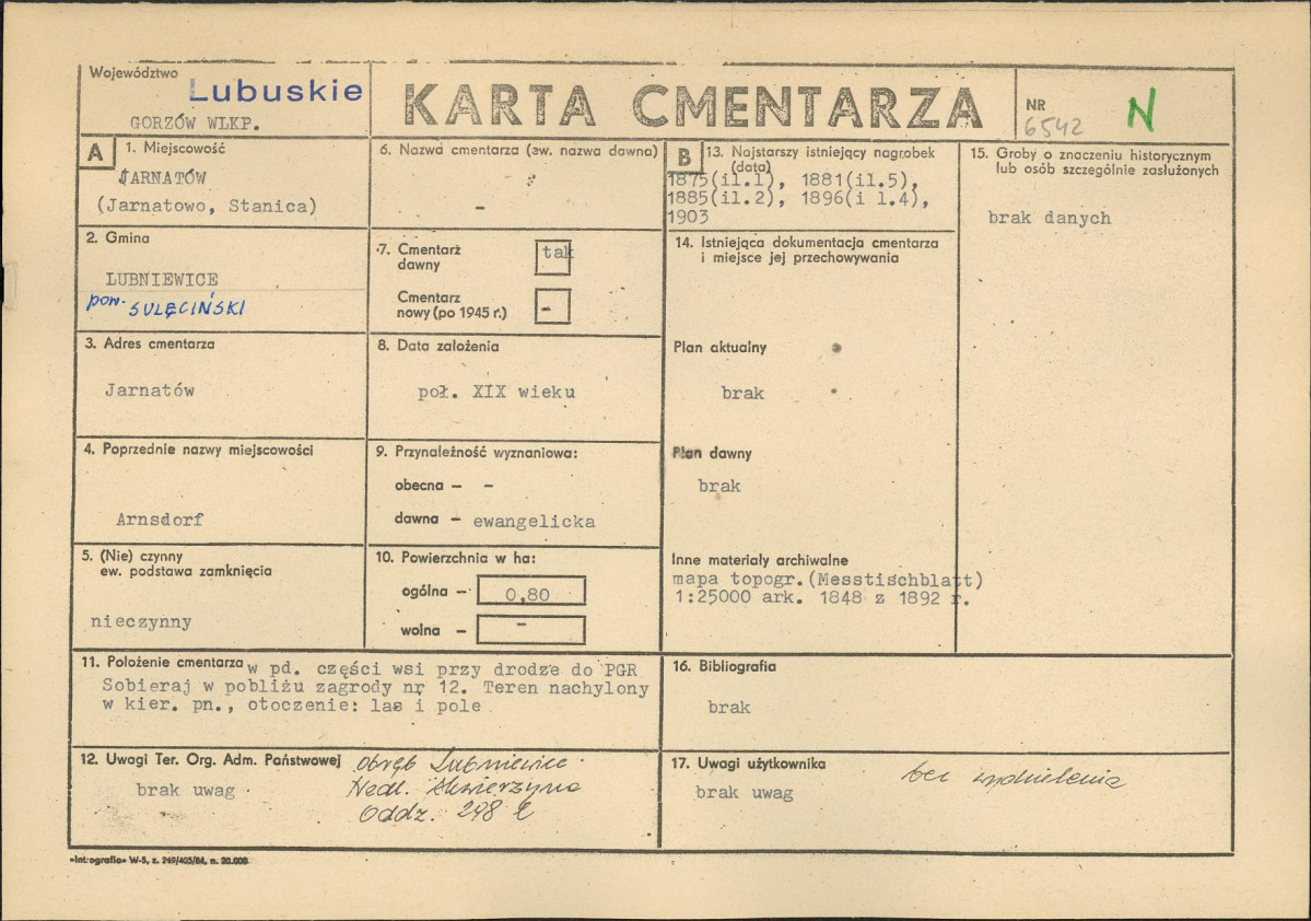 Karta cmentarza, skan nr 1