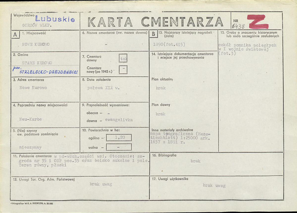 Karta cmentarza, skan nr 1
