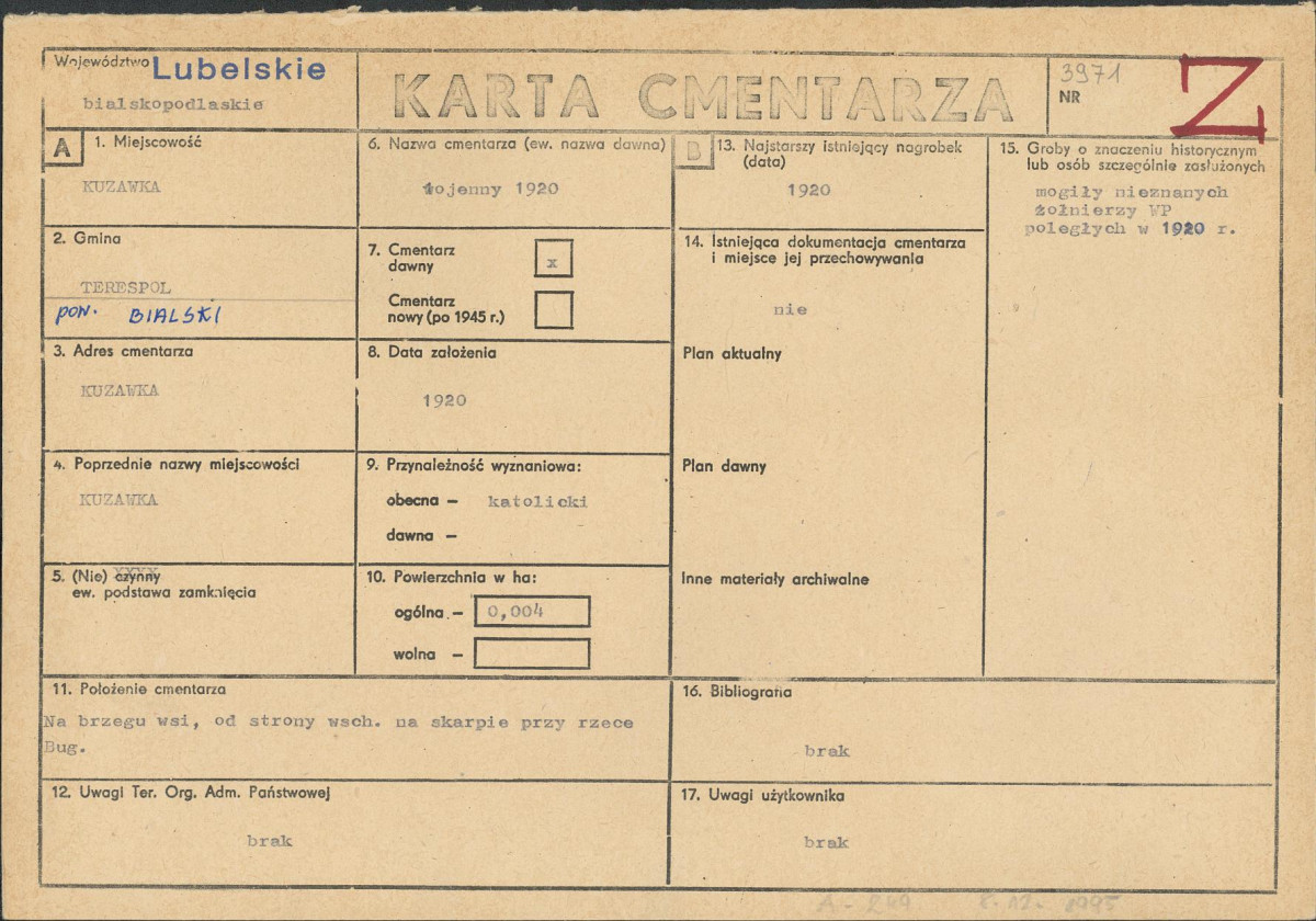 Karta cmentarza, skan nr 1