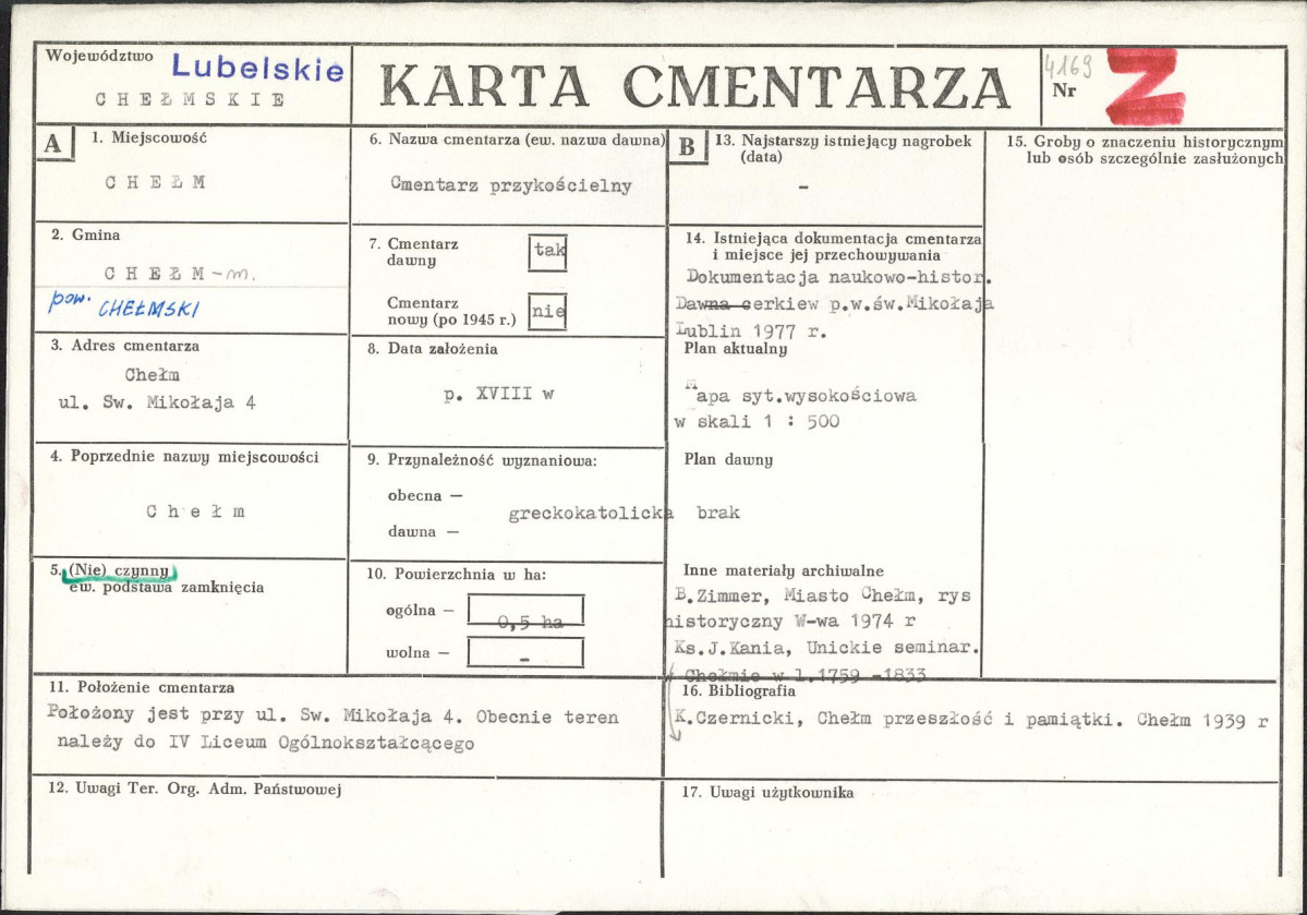 Karta cmentarza, skan nr 1