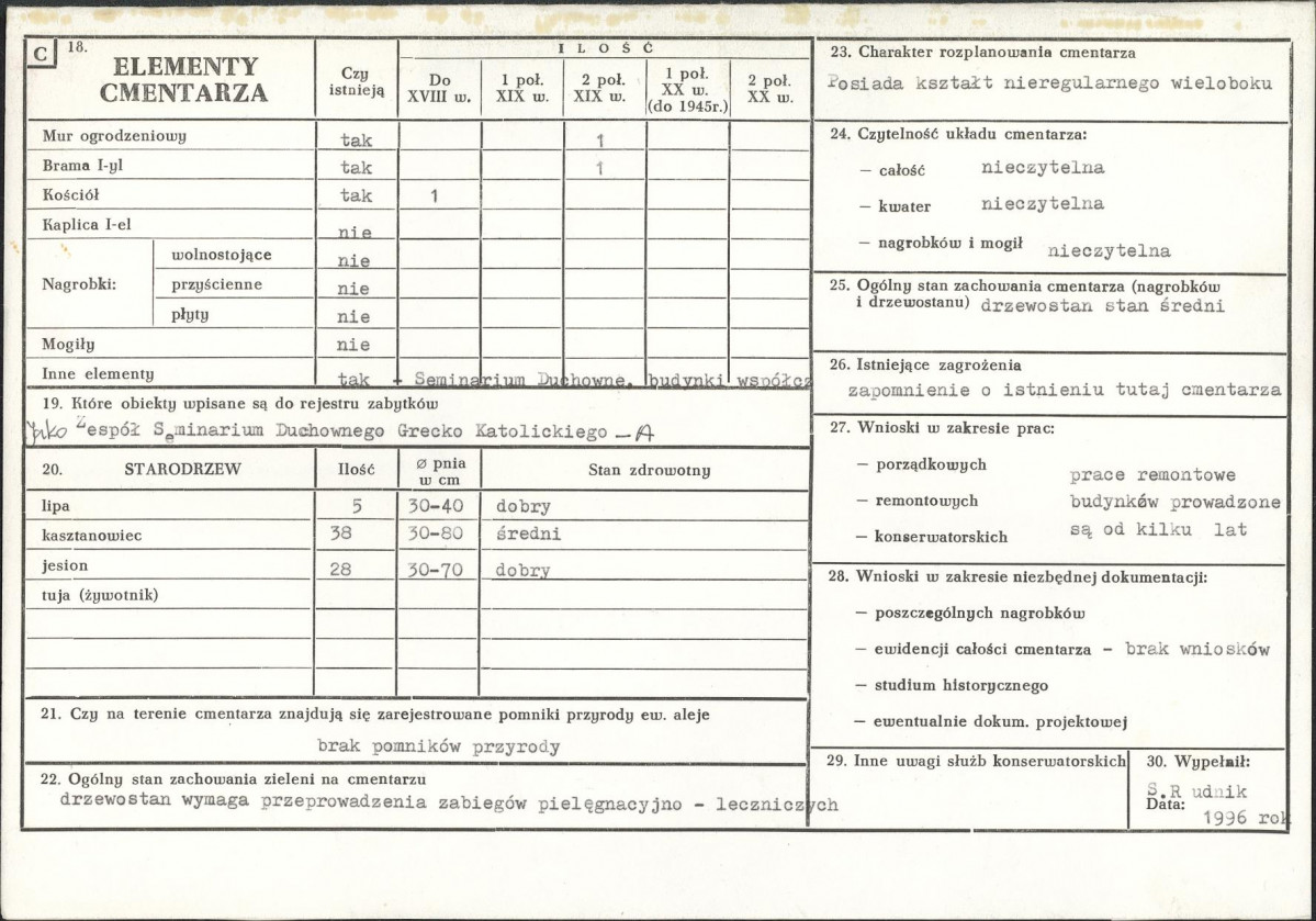 Karta cmentarza, skan nr 2