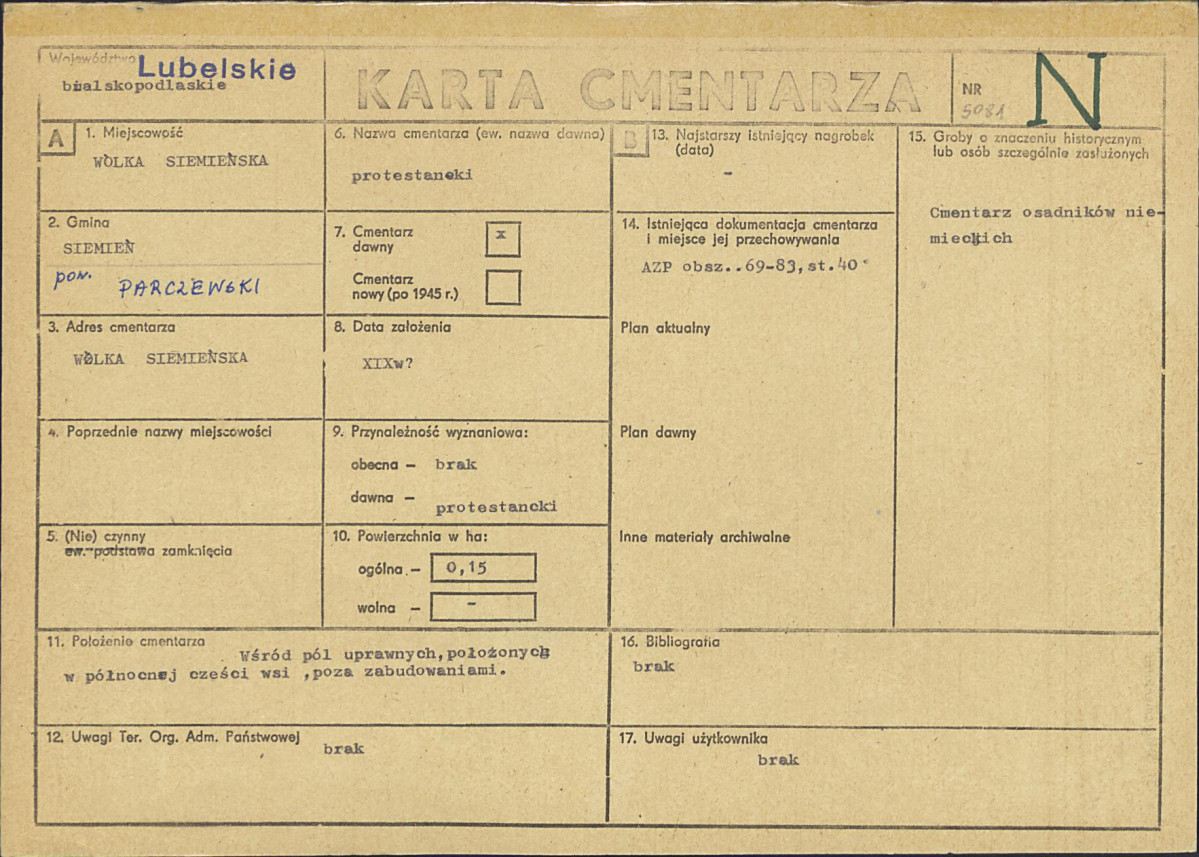 KC - Karta cmentarza, skan nr 1