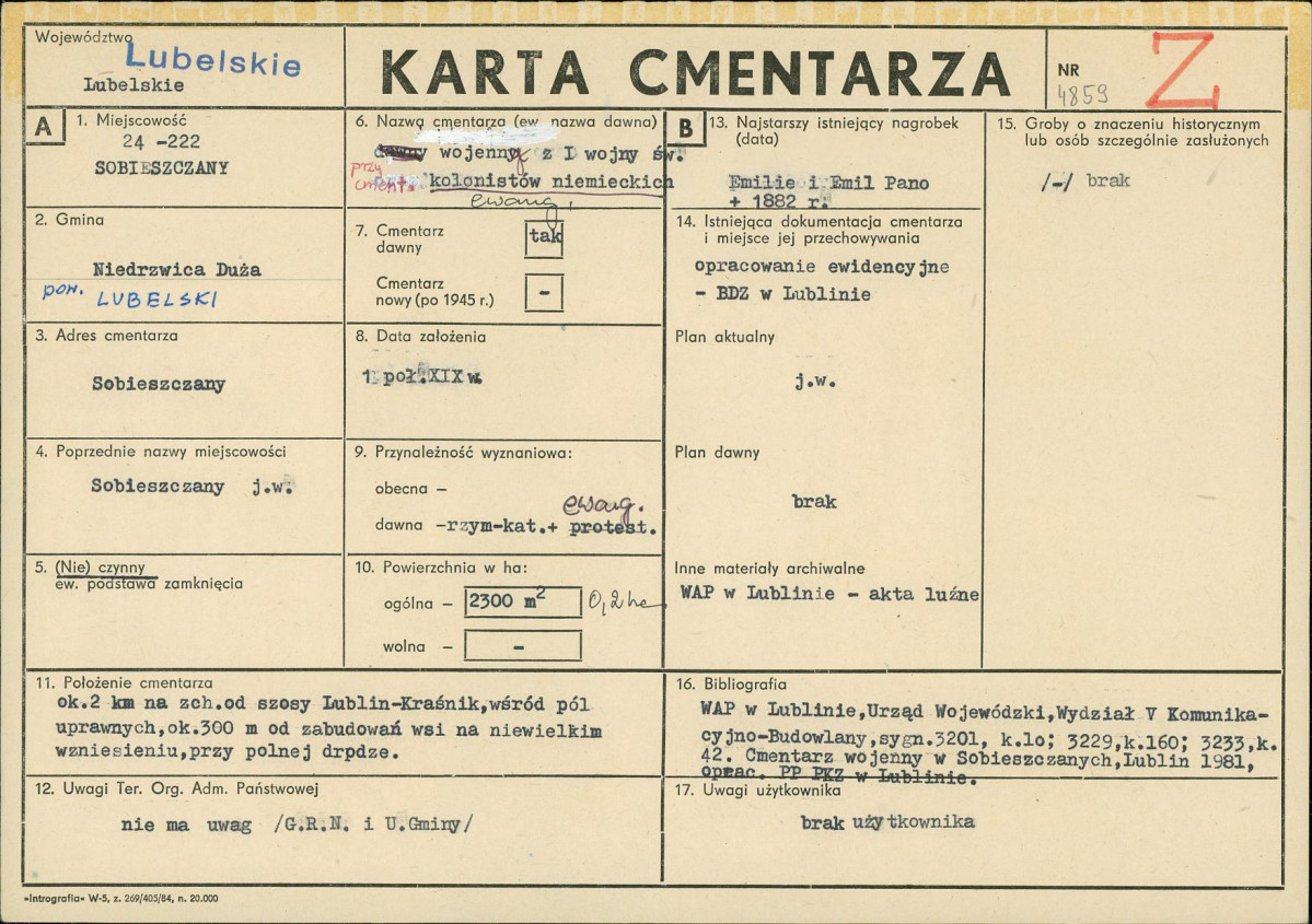Karta cmentarza, skan nr 1