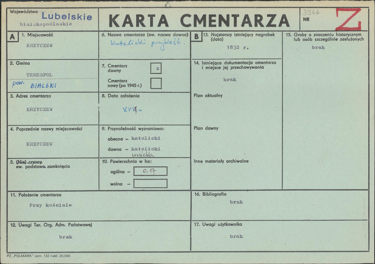 Karta cmentarza, skan nr 1