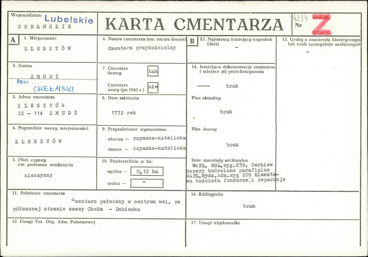 Karta cmentarza, skan nr 1