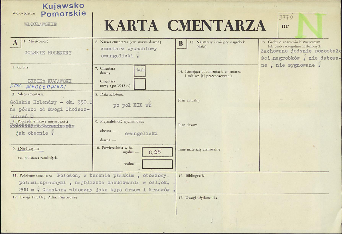 KC - Karta cmentarza, skan nr 1