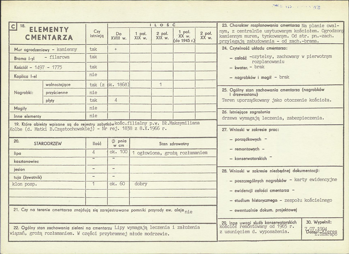 KC - Karta cmentarza, skan nr 2