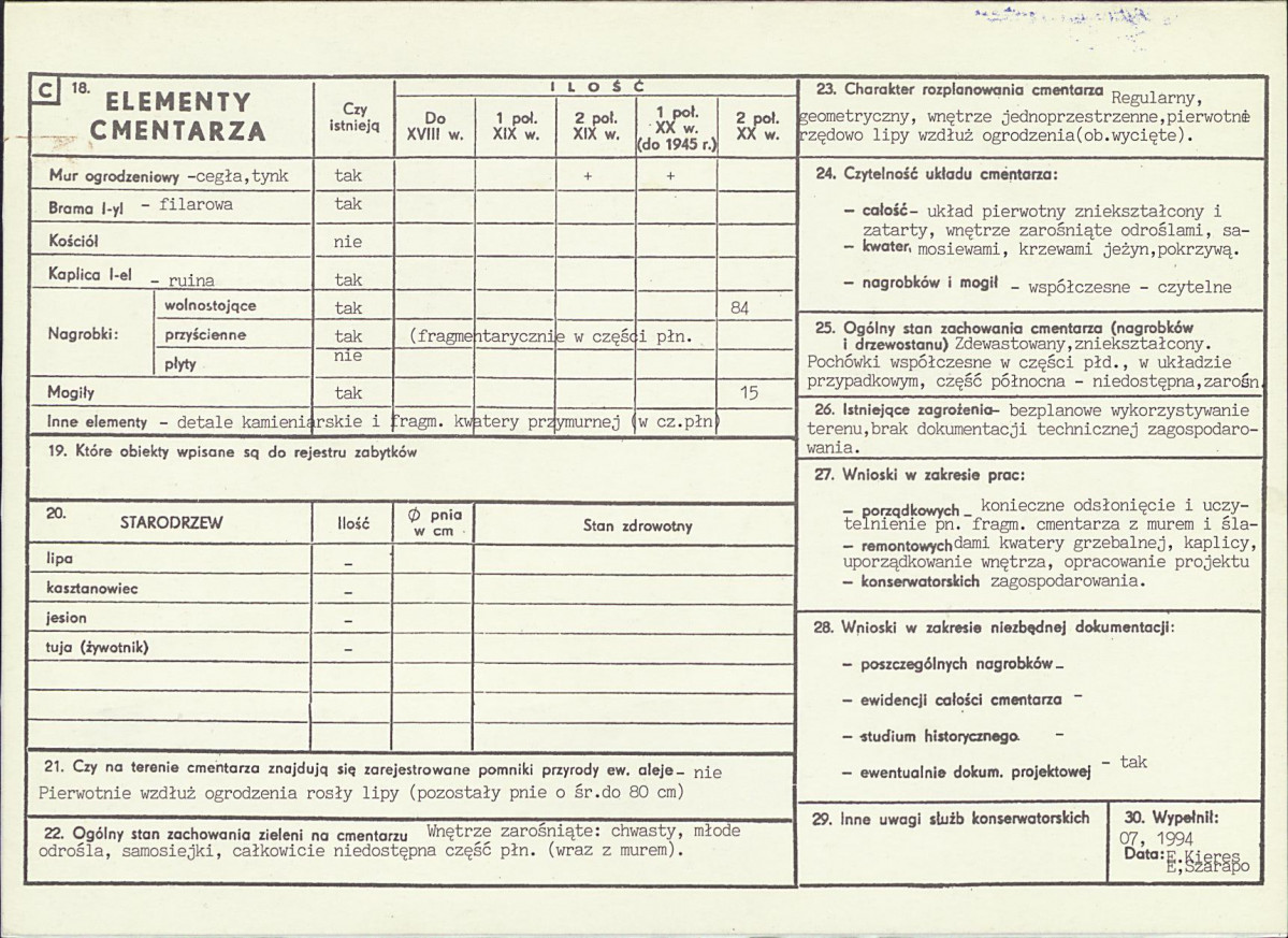KC - Karta cmentarza, skan nr 2