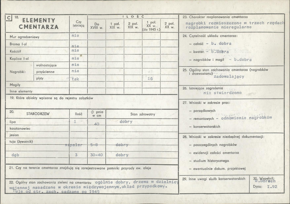 KC - Karta cmentarza, skan nr 2