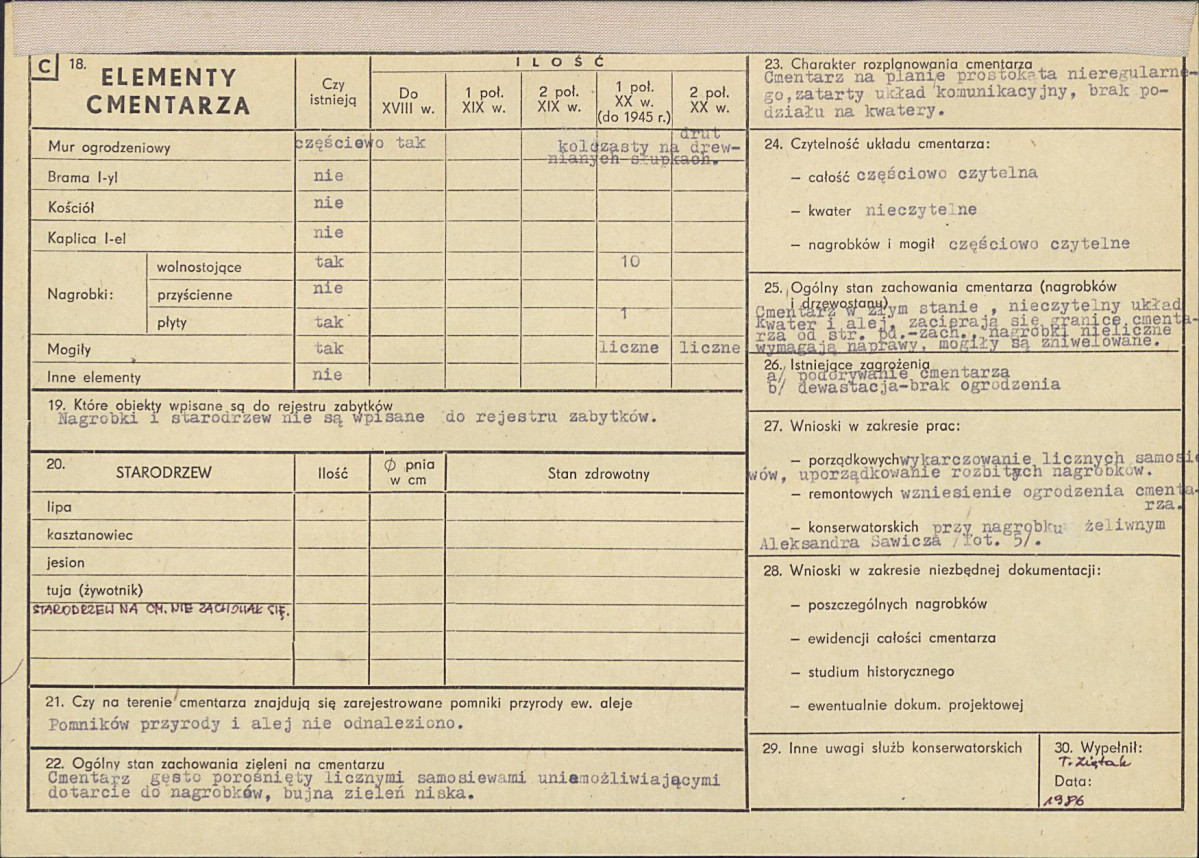 KC - Karta cmentarza, skan nr 2