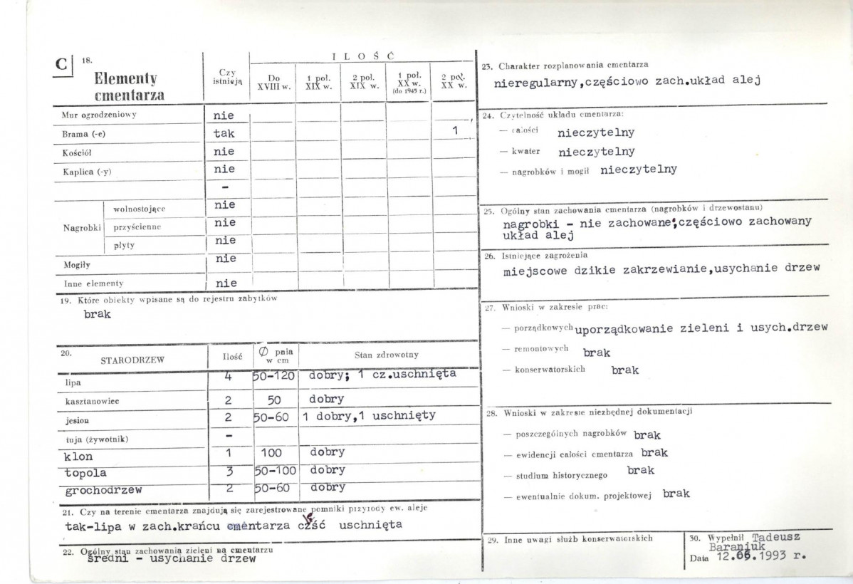 Karta cmentarza, skan nr 2