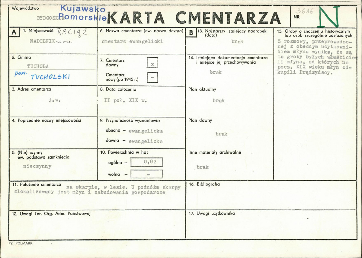 KC - Karta cmentarza, skan nr 1
