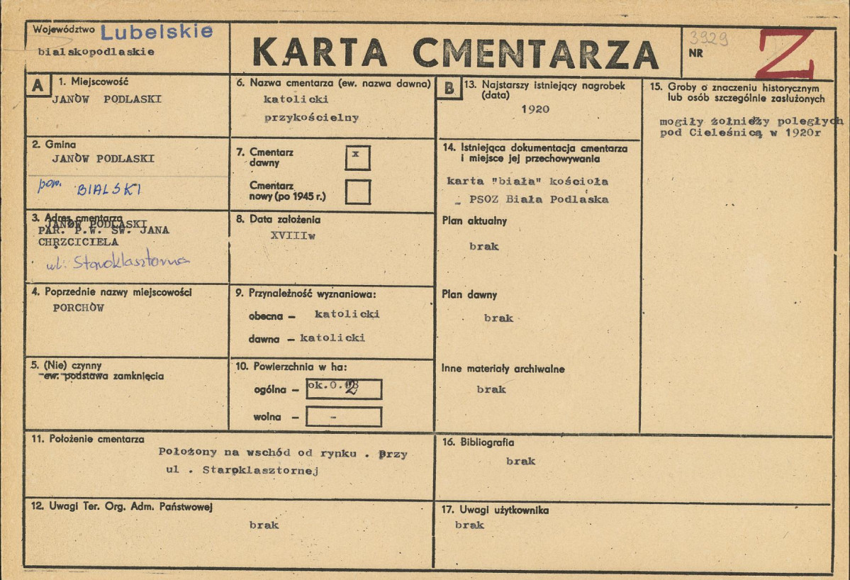 Karta cmentarza, skan nr 1